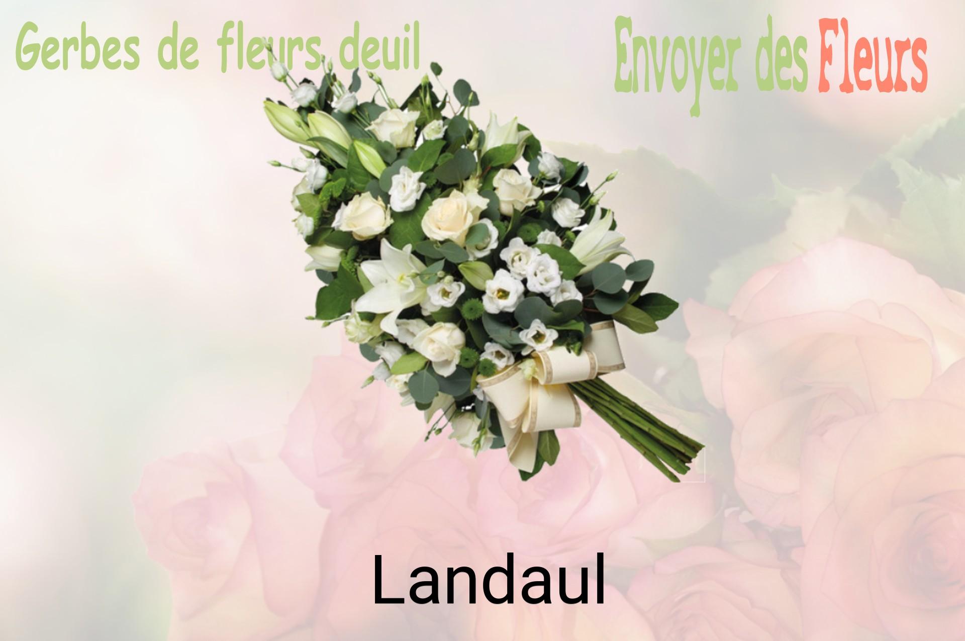 Gerbe de fleurs de deuil livrée à Landaul